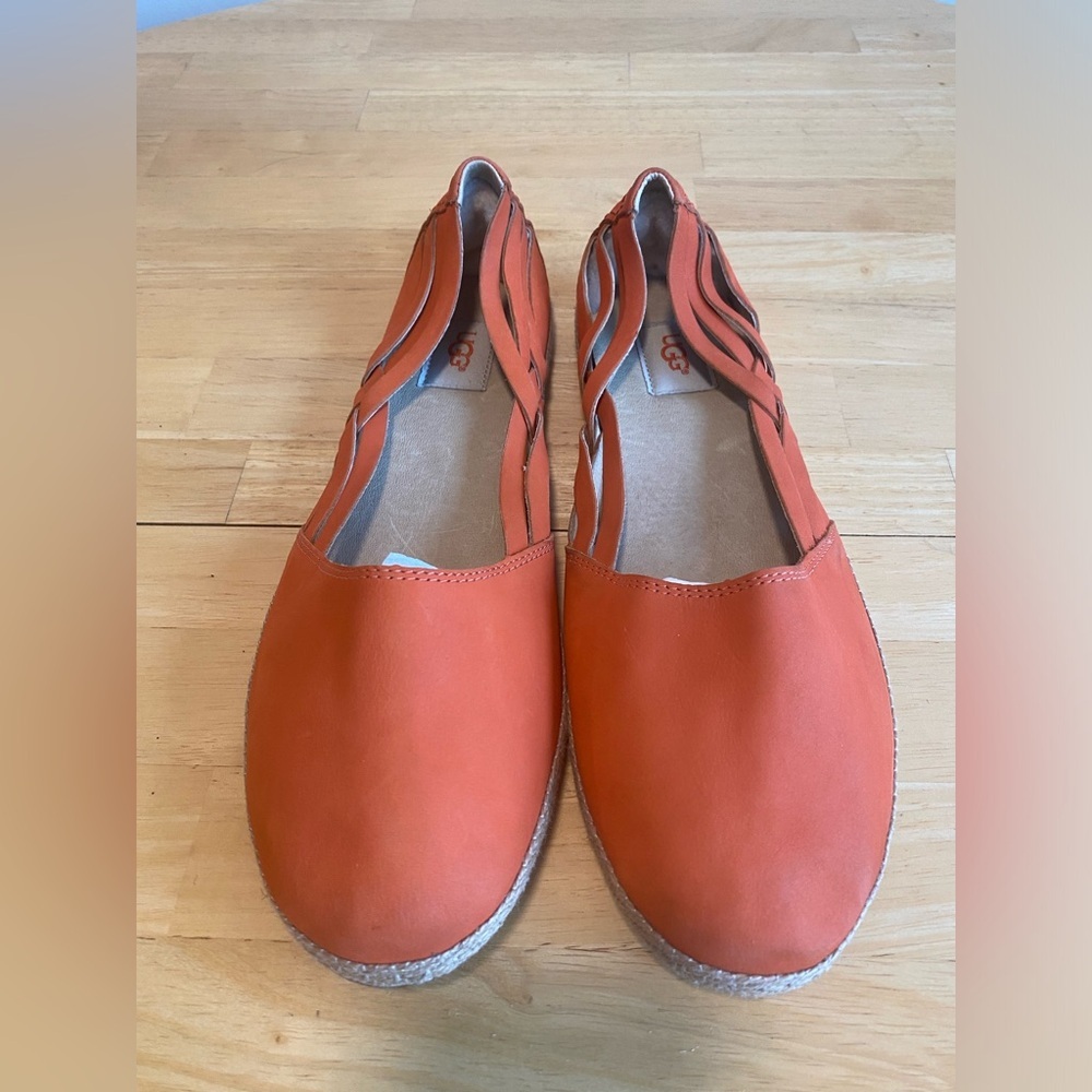Ugg Tippie Orange Suede Flats Espadrilles 10m